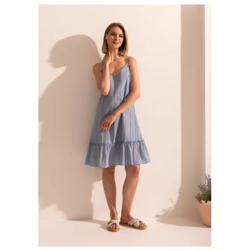 Rochie Dama Harley din Bumbac - Albastru deschis