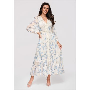 Rochie de cocktail maxi  LA-OM-DLR298 - Albastru