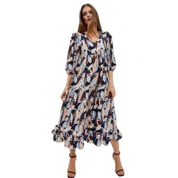 Rochie de dama -  Bumbac - Multicolor - Multicolor