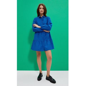 Rochie de dama -  Poliester - Bumbac - Albastru -