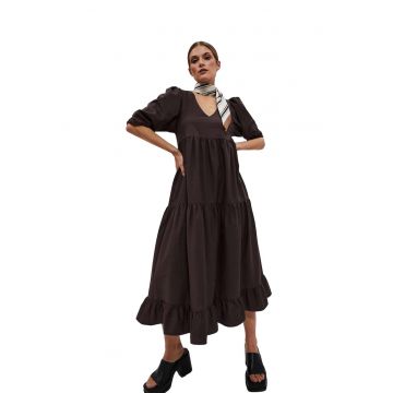 Rochie de dama -  Poliester - Bumbac - Elastan - Maro - Maro