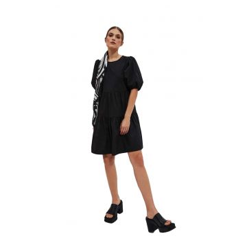 Rochie de dama -  Poliester - Bumbac - Elastan - Negru - Negru
