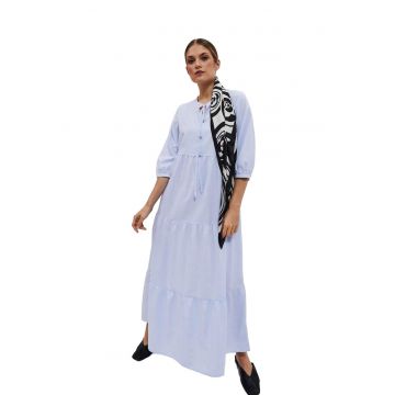 Rochie de dama -  Poliester - Bumbac - Viscoza - Albastru - Albastru