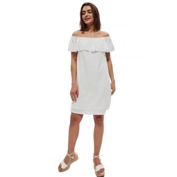 Rochie de dama -  Poliester - Elastan - Alb - Alb