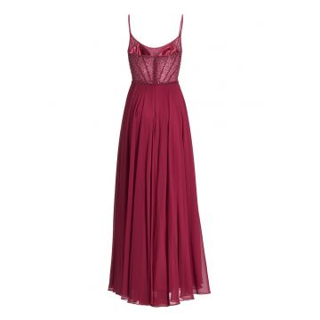 Rochie de seara -  burgundy - poliester - fermoar
