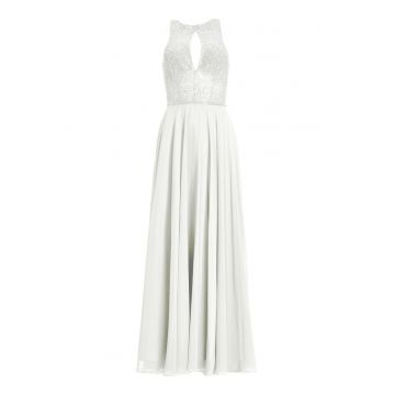 Rochie de seara -  fermoar - alb - poliester