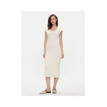 Rochie de vara Dama -  Bej - bumbac si elastan