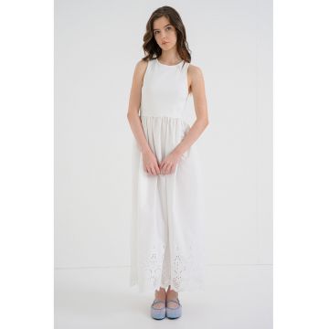 Rochie din amestec de bumbac organic Cady - Alb optic