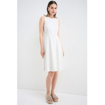Rochie din amestec de in - fara maneci - Crem