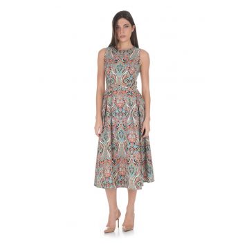Rochie din bumbac cu imprimeu paisley boho