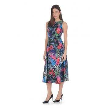 Rochie din bumbac cu imprimeu tropical