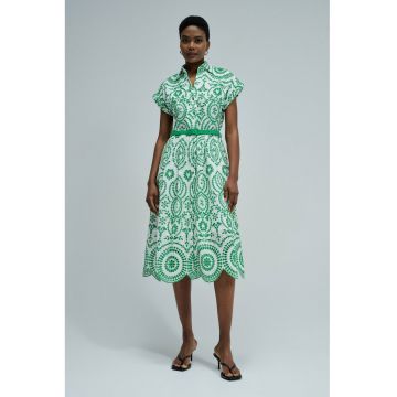 Rochie din bumbac tip camasa cu buzunare laterale