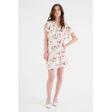 Rochie dreapta cu imprimeu floral - Multicolor