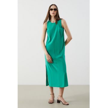 Rochie dreapta cu slituri laterale - Verde