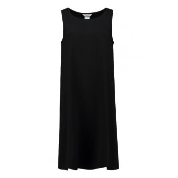 Rochie dreapta fara maneci cu slituri laterale - Negru