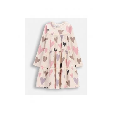 Rochie  ecru - inimi - Ecru