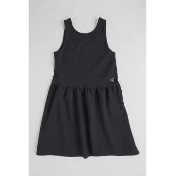 Rochie evazata cu decolteu rotund - Negru