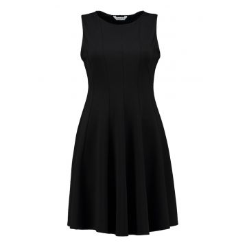 Rochie evazata cu decolteu rotund - Negru
