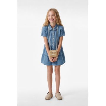 Rochie evazata din denim - Albastru