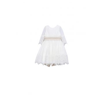 Rochie fete -  eleganta - poliester - Alb