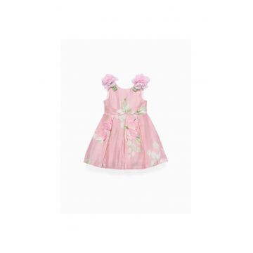 Rochie fete -  eleganta - roz - lenjerie din bumbac si poliester