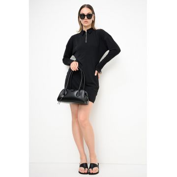 Rochie lejera cu fermoar scurt - Negru