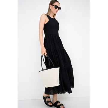 Rochie lunga cu dantela Sangallo Denvia - Negru