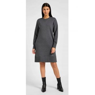 Rochie lunga -  Raglan Sweatshirt Dress - gri - bumbac cu poliester - doua buzunare laterale