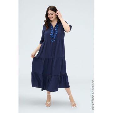 Rochie lunga stratificata - Bleumarin