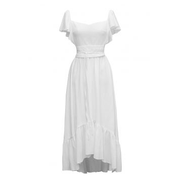 Rochie maxi cu decolteu pe umeri Palermo - Alb