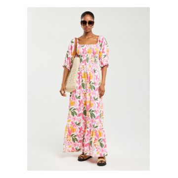 Rochie maxi cu imprimeu floral Dinova