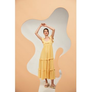 Rochie maxi vanilie - Ecru