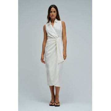 Rochie midi din amestec de in