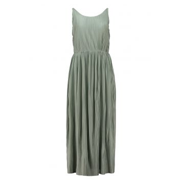 Rochie plisata cu bretele ajustabile - Verde stins