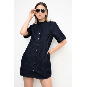 Rochie scurta din denim - Albastru ultramarin