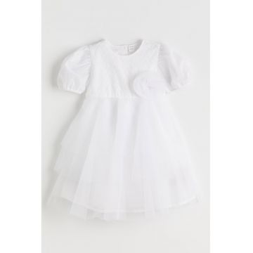 Rochie stratificata din tul - Alb