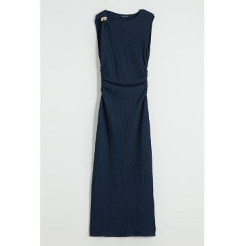 Rochie texturata fara maneci - Bleumarin