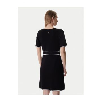 Rochie tricotata de dama -  neagra - 76% viscoza - 24% poliester