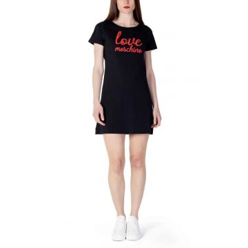 Rochie-tricou dama -  W592927 - Negru