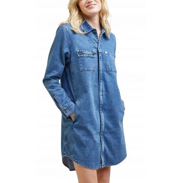 Rochie  Unionall - oversize - bumbac - albastru - fermoar -