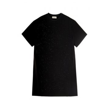Tricou din amestec de modal cu aspect stralucitor - Negru