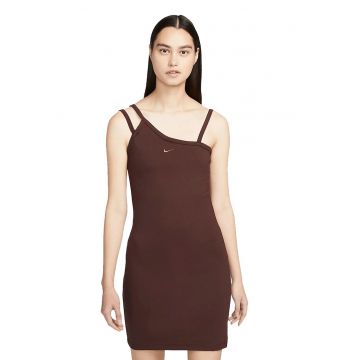 Dresses - Rochie cu detaliu logo - Maro inchis