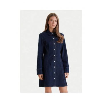 Rochie-camasa evazata din denim -