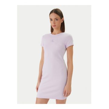 Rochie cambrata din amestec de bumbac cu maneca scurta