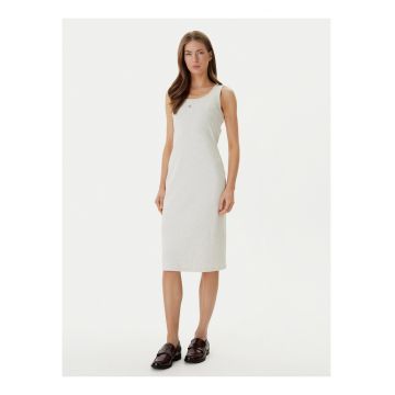 Rochie cambrata fara maneci cu model uni