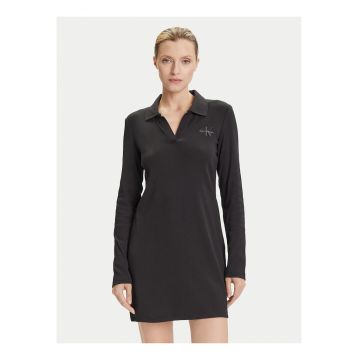 Rochie casual cu guler polo -