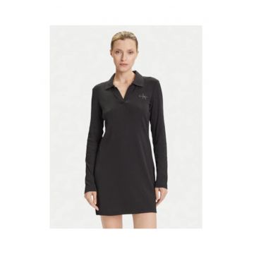 Rochie casual cu guler polo -
