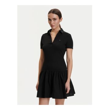 Rochie casual de dama evazata cu decolteu in V