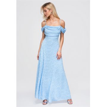 Rochie cu elastan confortabila si eleganta - Albastru
