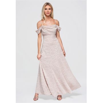 Rochie cu elastan confortabila si eleganta - Bej